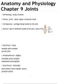 Anatomy and Physiology Chapter 9 Joints  