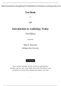 Test Bank for Hall Introduction to Audiology Today First Edition 