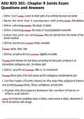 ASU BIO 201&colon; Chapter 9 Joints Exam Questions and Answers