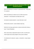 Home Health Aide Exam Questions With 100&percnt; Verified Answers 
