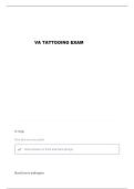 VA TATTOO EXAM QUESTIONS AND VERIFIED ANSWERS