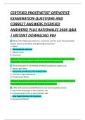 CERTIFIED PROSTHETIST ORTHOTIST  EXAMINATION QUESTIONS AND  CORRECT ANSWERS &lpar;VERIFIED  ANSWERS&rpar; PLUS RATIONALES 2026 Q&A  &vert; INSTANT DOWNLOAD PDF 