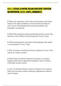 D311 FINAL PAPER EXAM REVIEW TESTED QUESTIONS 2026 100&percnt; CORRECT
