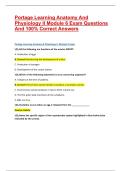 Portage Learning Anatomy And Physiology II Module 6 Exam Questions And 100&percnt; Correct Answers &vert;&vert; Verified Questions