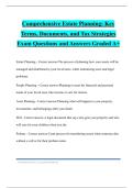 Comprehensive Estate Planning&colon; Key Terms&comma; Documents&comma; and Tax Strategies Exam Questions and Answers Graded A&plus;