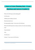 1&period; Intro to Estate Planning Quiz - Exam 1 Questions and Answers Graded A&plus;