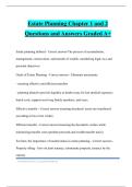 Estate Planning Chapter 1 and 2 Questions and Answers Graded A&plus;