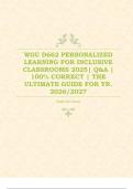   WGU D662 PERSONALIZED LEARNING FOR INCLUSIVE CLASSROOMS 2025&vert; Q&A &vert; 100&percnt; CORRECT &vert; THE ULTIMATE GUIDE FOR YR&period; 2026&sol;2027 