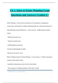 Ch 1&colon; Intro to Estate Planning Exam Questions and Answers Graded A&plus;