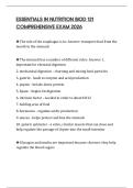 ESSENTIALS IN NUTRITION BIOD 121 COMPREHENSIVE EXAM 2026