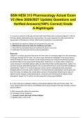 BSN HESI 315 Pharmacology Actual Exam V2 &lpar;New 2026&sol;2027 Update&rpar; Questions and Verified Answers&vert;100&percnt; Correct&vert; Grade A-Nightingale