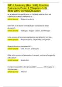 IUPUI Anatomy &lpar;Bio n261&rpar; Practice Questions Exam 1 &lpar;Chapters 1-5&rpar; With 100- Verified Answers&period;docx