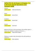 IUPUI PSY B 110 Exam 3 &lpar;Chapter 7&comma; 8 & 9&rpar; Exam Actual Questions and Answers 2026&period;docx
