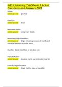 IUPUI Anatomy Yard Exam 3 Actual Questions and Answers 2026&period;docx