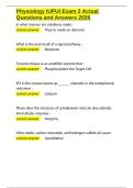 Physiology IUPUI Exam 2 Actual Questions and Answers 2026&period;docx