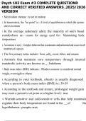Psych 102 Exam &num;3 COMPLETE QUESTIOND AND CORRECT VERIFIED ANSWERS &comma;2025&sol;2026 VERSION