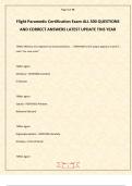 Flight Paramedic Certification Exam ALL 500 QUESTIONS AND CORRECT ANSWERS LATEST UPDATE THIS YEAR