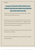 Emergency Fire Dispatcher &lpar;EFD&rpar; Certification Exam COMPLETE QUESTIONS AND VERIFIED SOLUTIONS 2026-2027 LATEST UPDATE THIS YEAR