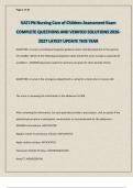 VATI PN Nursing Care of Children Assessment Exam COMPLETE QUESTIONS AND VERIFIED SOLUTIONS 2026-2027 LATEST UPDATE THIS YEAR