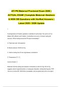 ATI PN Maternal Proctored Exam 2026 &vert; ACTUAL EXAM &vert; Complete Maternal&ndash;Newborn & NGN OB Questions with Verified Answers &vert; Latest 2025 &sol; 2026 Update