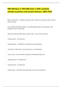 PBH 400 Quiz 1&sol; PBH 400 Exam 1 With complete solution questions and answers Newest  100&percnt; PASS