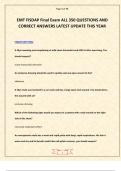 EMT FISDAP Final Exam ALL 350 QUESTIONS AND CORRECT ANSWERS LATEST UPDATE THIS YEAR