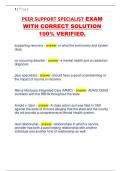 PEER SUPPORT SPECIALIST EXAM  WITH CORRECT SOLUTION  100&percnt; VERIFIED&period;