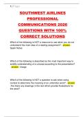 SOUTHWEST AIRLINES  PROFESSIONAL  COMMUNICATIONS 2026  QUESTIONS WITH 100&percnt;  CORRECT SOLUTIONS 