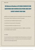 RN Maternal Newborn ATI EXAM COMPLETE 500 QUESTIONS AND VERIFIED SOLUTIONS 2026-2027 LATEST UPDATE THIS YEAR