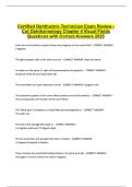 Certified Ophthalmic Technician Exam ReVIEW&period;&period;&period;Questions with Correct Answers 