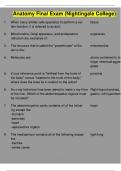 Anatomy Final Exam &lpar;Nightingale College&rpar; Questions and Correct Answers