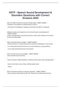 CETP - Speech Sound Development & Disor&period;&period;&period;uestions with Correct Answers 