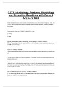 CETP Audiology- Anatomy&comma; Physiology questions with Correct Answers 