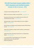 FIN 300 Final Exam &lpar;Latest Update 2026 -2027&rpar; Questions and Verified Answers -Grade A- 100 - Correct