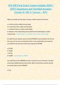 FIN 300 Final Exam &lpar;Latest Update 2026 -2027&rpar; Questions and Verified Answers -Grade A- 100 - Correct