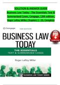 Solution Manual for Business Law Today &ndash; The Essentials&colon; Text & Summarized Cases 13th Edition by Roger Miller &ndash; Latest Update 2026 &vert; Exam Prep & Study Solutions
