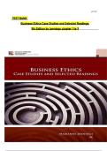 FULL TEST BANK &ndash; Business Ethics&colon; Case Studies and Selected Readings&comma; 9th Edition by Marianne M&period; Jennings &vert; Chapters 1&ndash;9 &vert; True&sol;False & MCQs with Verified Answers &lpar;2026 Updated&rpar;