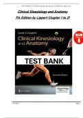 FULL TEST BANK &ndash; Clinical Kinesiology and Anatomy&comma; 7th Edition by Lynn S&period; Lippert &vert; Chapters 1&ndash;21 &vert; MCQs&comma; Matching&comma; Short Answer & True&sol;False with Verified Answers &lpar;2026 Updated&rpar;