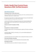 Public Health Pest Control Exam Questions With Verified Answers &vert;&vert; 100&percnt; Pass