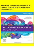 Test Bank for Nursing Research in Canada 5th Edition by Mina Singh&comma; All Chapters included&comma; LATEST