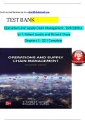 Test Bank For Operations and Supply Chain Management&comma; 17th Edition by Robert Jacobs