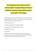 ATI PN Maternal Proctored Exam 2026 &vert; ACTUAL EXAM &vert; Complete Maternal&ndash;Newborn & NGN OB  Questions with Verified Answers &vert; Latest 2026 &sol; 2027 Update