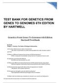TEST BANK FOR GENETICS FROM GENES TO GENOMES 6TH EDITION BY HARTWELL