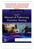 TESTBANK FOR RUPPEL&rsquo;S MANUAL PULMONARY OF FUNCTION TESTING 12TH EDITION BY CARL MOTTRAM FULL TESTBANK ALL CHAPTERS INCLUDED&vert;&vert; LATEST AND COMPLETE UPDATE GRADED A&plus; 