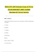 HESI LPN-ADN Entrance Exam ACTUAL EXAM 2026&sol;2027&colon; 100&percnt; Verified Questions & Correct Answers