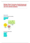 Biology I Exam 1 University of Health Sciences and Pharmacy in St&period; Louis BIOL 1111 EXAM QUESTIONS AND 100&percnt; VERIFIED ANSWERS