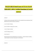 NSG233 HESI Final Exam ACTUAL EXAM 2026&sol;2027&colon; 100&percnt; Verified Questions & Correct Answers
