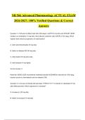 NR 566 Advanced Pharmacology ACTUAL EXAM 2026&sol;2027&colon; 100&percnt; Verified Questions & Correct Answers