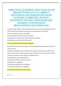 CRRN TEST 1 &lpar;CERTIFICATION TEST&rpar; EXAM  2026&sol;2027 WITH ACTUAL CORRECT  QUESTIONS AND VERIFIED DETAILED  ANSWERS &vert;CURRENTLY TESTING  QUESTIONS AND SOLUTIONS&vert;ALREADY  GRADED A&plus;&vert;NEWEST&vert;JUST  RELEASED&excl;&excl;&vert;GUARANTEED PASS