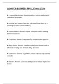 LAW FOR BUSINESS FINAL EXAM 2026